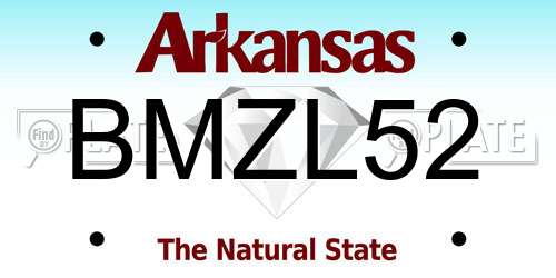 BMZL52 Arkansas License Plate