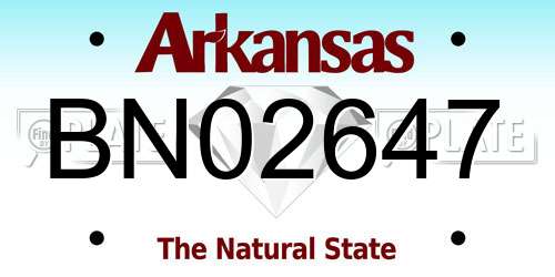 BN02647 Arkansas License Plate
