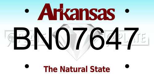 BN07647 Arkansas License Plate