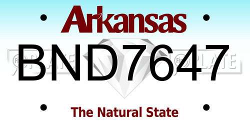 BND7647 Arkansas License Plate