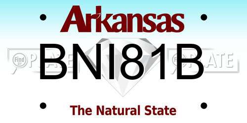 BNI81B Arkansas License Plate