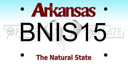 BNIS15 Arkansas License Plate