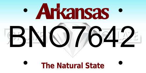 BNO7642 Arkansas License Plate