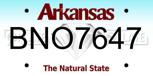 BNO7647 Arkansas License Plate
