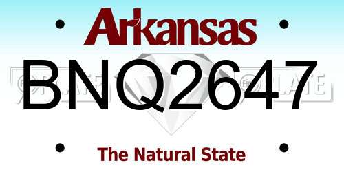 BNQ2647 Arkansas License Plate