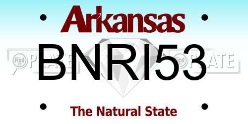 BNRI53 Arkansas License Plate