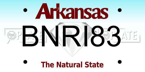 BNRI83 Arkansas License Plate