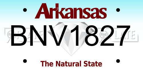 BNV1827 Arkansas License Plate