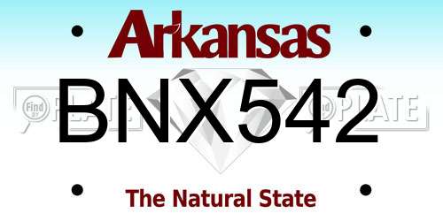 BNX542 Arkansas License Plate