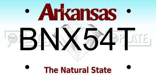 BNX54T Arkansas License Plate