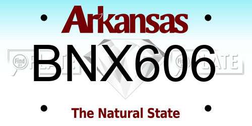 BNX606 Arkansas License Plate