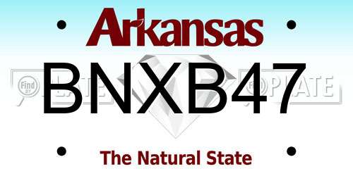 BNXB47 Arkansas License Plate