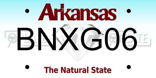 BNXG06 Arkansas License Plate