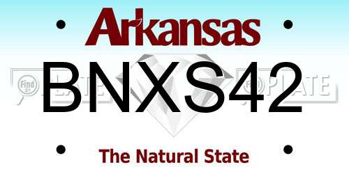 BNXS42 Arkansas License Plate
