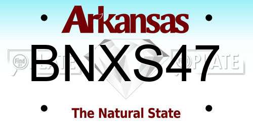 BNXS47 Arkansas License Plate