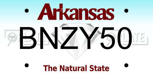 BNZY50 Arkansas License Plate