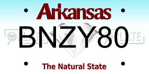 BNZY80 Arkansas License Plate