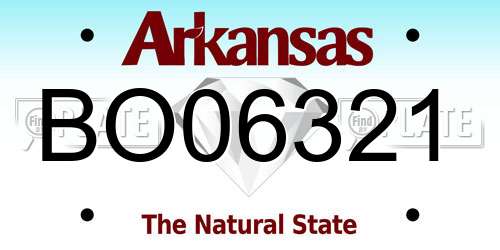 BO06321 Arkansas License Plate