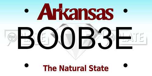 BO0B3E Arkansas License Plate
