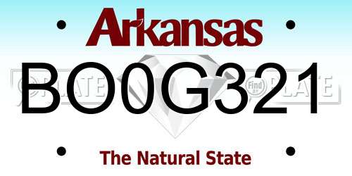 BO0G321 Arkansas License Plate