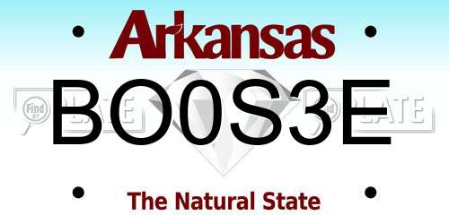 BO0S3E Arkansas License Plate