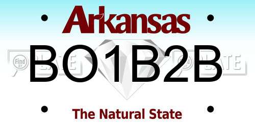 BO1B2B Arkansas License Plate