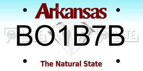 BO1B7B Arkansas License Plate
