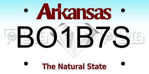 BO1B7S Arkansas License Plate