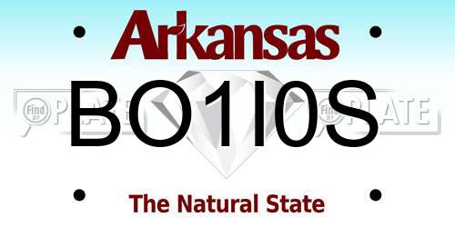 BO1I0S Arkansas License Plate