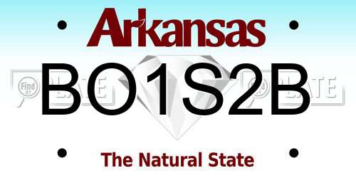 BO1S2B Arkansas License Plate