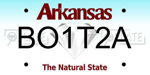 BO1T2A Arkansas License Plate