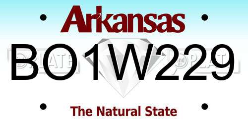 BO1W229 Arkansas License Plate