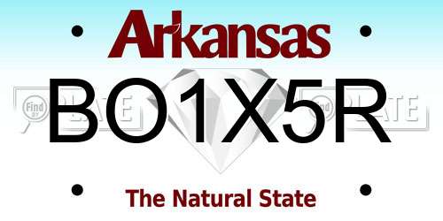 BO1X5R Arkansas License Plate