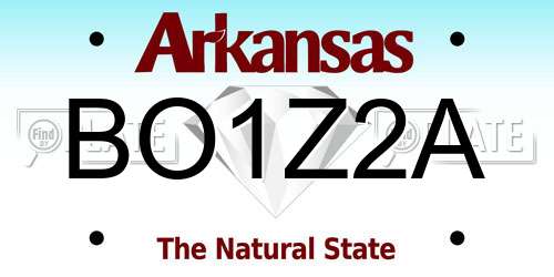 BO1Z2A Arkansas License Plate