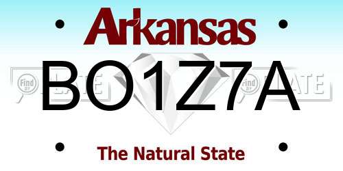 BO1Z7A Arkansas License Plate