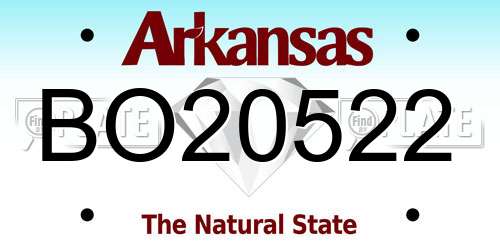 BO20522 Arkansas License Plate