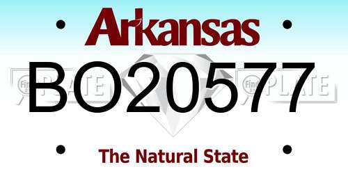 BO20577 Arkansas License Plate