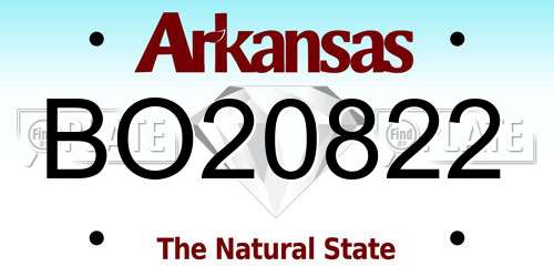 BO20822 Arkansas License Plate