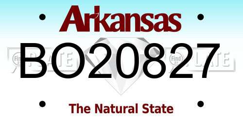 BO20827 Arkansas License Plate