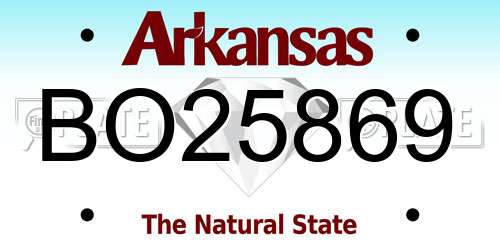 BO25869 Arkansas License Plate