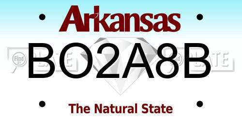 BO2A8B Arkansas License Plate