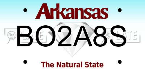BO2A8S Arkansas License Plate