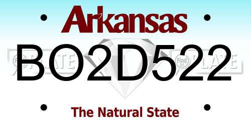 BO2D522 Arkansas License Plate