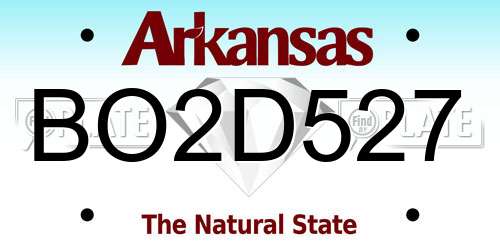 BO2D527 Arkansas License Plate