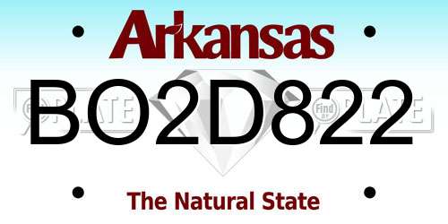 BO2D822 Arkansas License Plate
