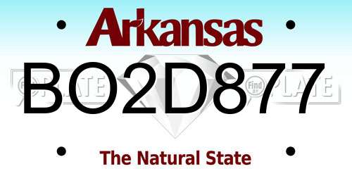 BO2D877 Arkansas License Plate