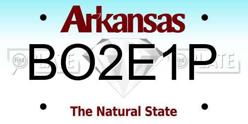 BO2E1P Arkansas License Plate