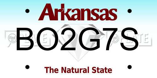 BO2G7S Arkansas License Plate