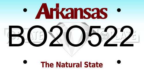 BO2O522 Arkansas License Plate