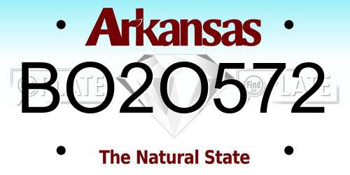 BO2O572 Arkansas License Plate
